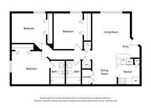 Three Bedroom 0837 floor plan